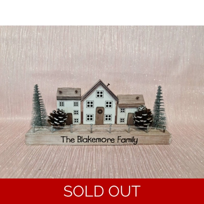 Scandinavian Wooden Village Scene (20cm)